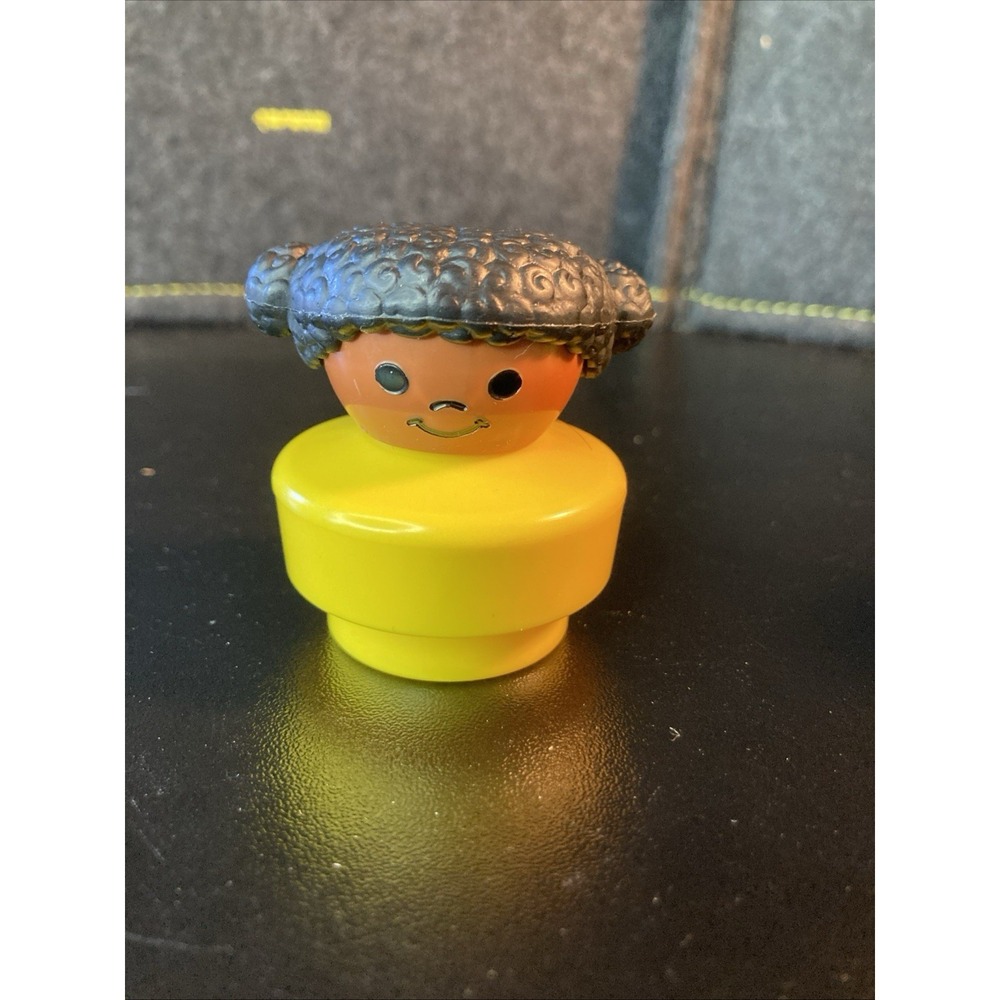 Fisher Price Little People 1990 Chunky Figure Yellow African American Black Girl